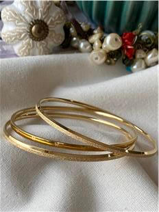 Çelik 21,5 cm Simli Kelebek Desenli Bilezik Seti