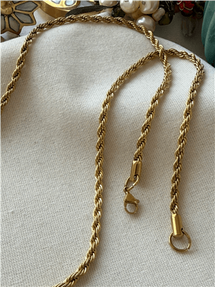 Çelik 4mm 60 cm Burgu Zincir Kolye