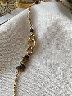 Çelik 90 cm Siyah Taşlı Kolye