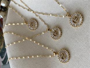 Çelik Mini Baget Harf Kolye