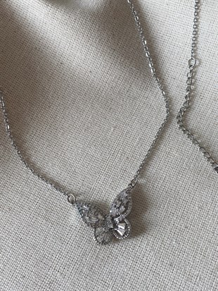 Çelik Baget Kelebek Kolye