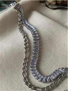 Çelik Baget Taşlı Figaro Bileklik