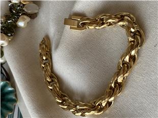 Çelik Baklava Desenli Bombe Bileklik