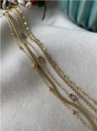 Çelik Beş Model Zincir Bileklik