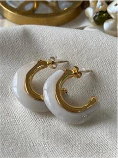 Çelik Beyaz C Model Küpe