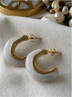 Çelik Beyaz C Model Küpe