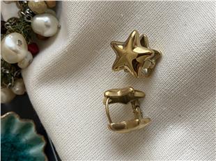 Çelik Bombe Yıldız Küpe