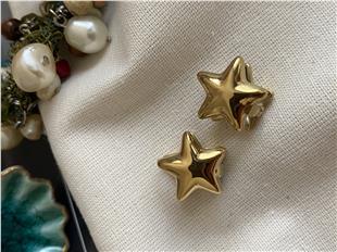 Çelik Bombe Yıldız Küpe