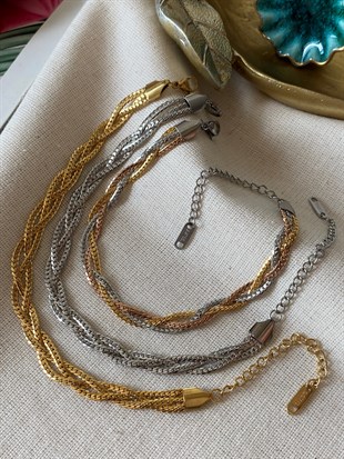 Çelik Braid Bileklik 