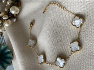 Çelik Çift Renkli Yonca Bileklik