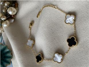 Çelik Çift Renkli Yonca Bileklik