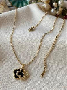 Çelik Çift Sallantılı Black Cleef Kolye
