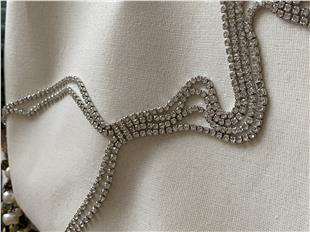 Çelik Çift Sıra Silver Suyolu Kolye