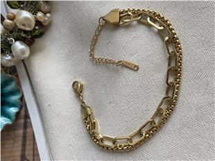 Çelik Çift Zincir Bileklik