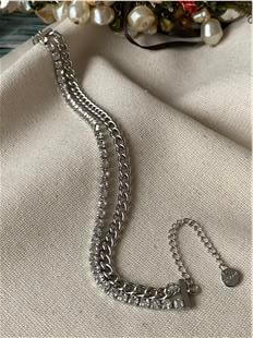 Çelik Çift Zincirli Taşlı Bileklik