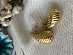 Çelik Çizgili Bubble Küpe