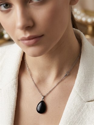 Çelik Damla Model Yıldız Taşı Kolye