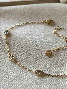 Çelik Damla Taşlı Halhal