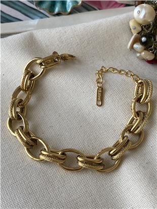 Çelik Desenli Halkalar Bileklik