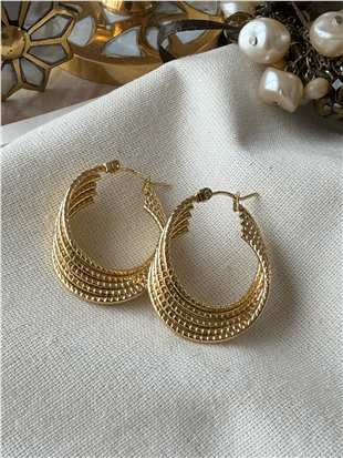 Çelik Desenli Sarmal Küpe