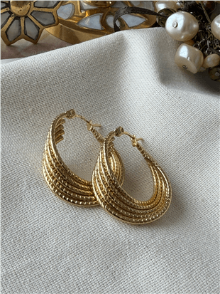 Çelik Desenli Sarmal Küpe