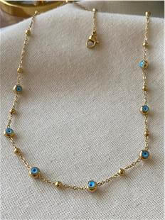 Çelik Dorikalı Göz Boncuk Kolye