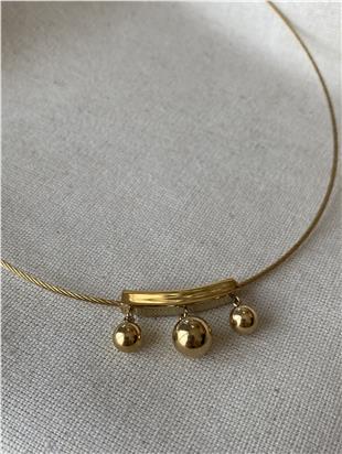 Çelik Dorikalı Mini Plaka Choker Kolye