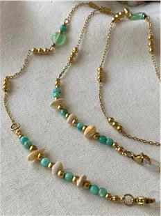 Çelik Dorikalı Yeşil Taşlı Gözlük Askısı