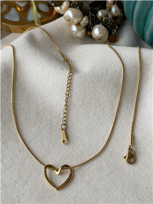 Çelik Düğüm Kalp Kolye