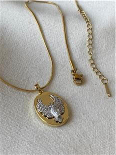 Çelik Düz Plakalı Alya Kolye