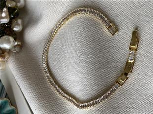 14K İnce Baget Suyolu Bileklik