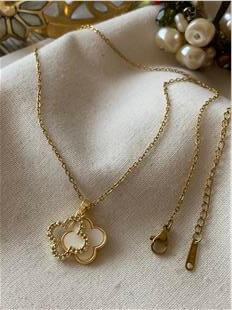 Çelik Gold Taşlı Sedefli Cleef Kolye