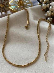 Çelik Gold Tırtıklı Zincir Kolye