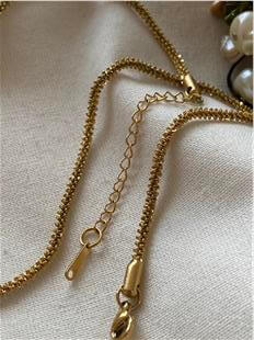 Çelik Gold Tırtıklı Zincir Kolye