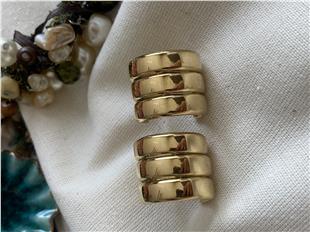 Çelik Gold Triline Küpe