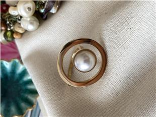 Çelik Halka İçinde İnci Yüzük