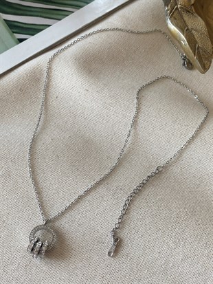 Çelik İçiçe Halka Kolye