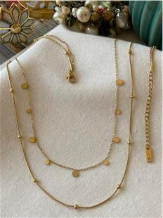 Çelik İkili Dorikalı Pullar Kolye