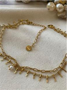 Çelik İkili İnci Detaylı Halhal