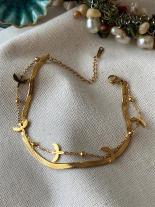 Çelik İkili Kuşlu Bileklik