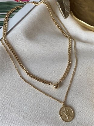 Çelik İkili Kuzey Kolye