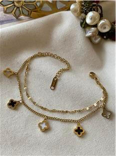 Çelik İkili Siyah Beyaz Cleef Bileklik