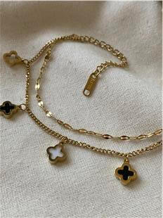 Çelik İkili Siyah Beyaz Cleef Bileklik