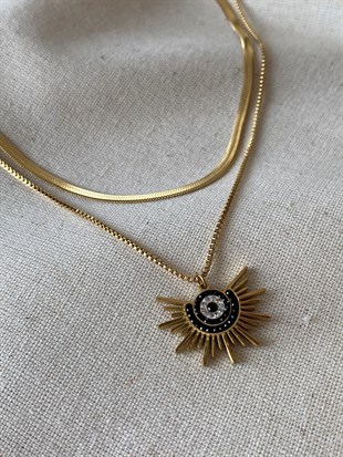 Çelik İkili Tasarım Kolye