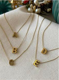 Çelik İnce Zincirli Mini Harf Kolye