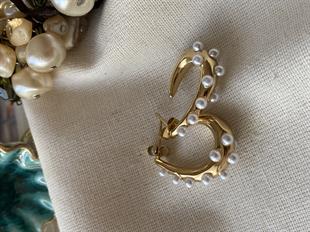 Çelik İncili Damla Model Küpe