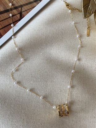 Çelik İncili Zincir Kolye