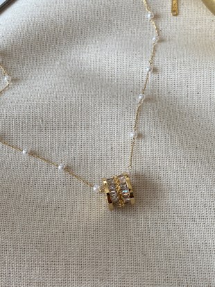 Çelik İncili Zincir Kolye