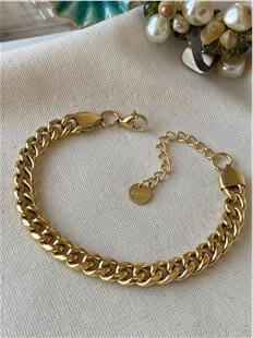 Çelik Kalın Ezme Zincir Bileklik