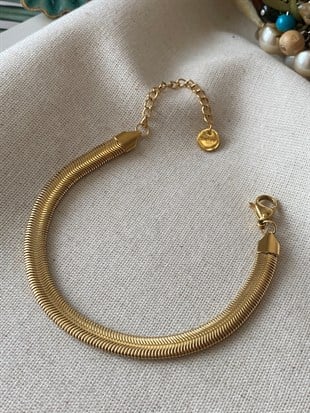 Çelik Kalın Yassı Worm Bileklik